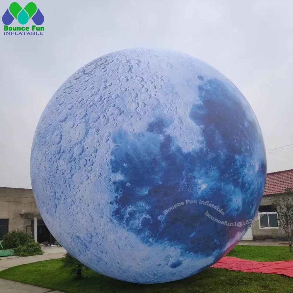 

10m Blow Up Giant Inflatable Moon With LED Lights Outdoor Inflatable Planet Moon Balloon For Party Event Decoration