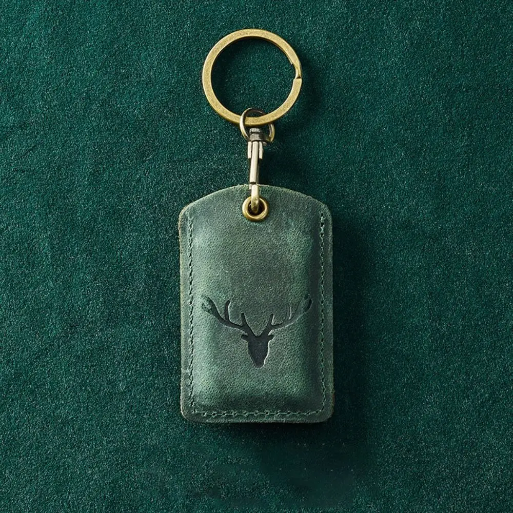 Anti-lost Access Card Case Anti-fall Leather Card Holder Keychain Fingerprint-proof Accessories Access Bag Universal key holder card case holder