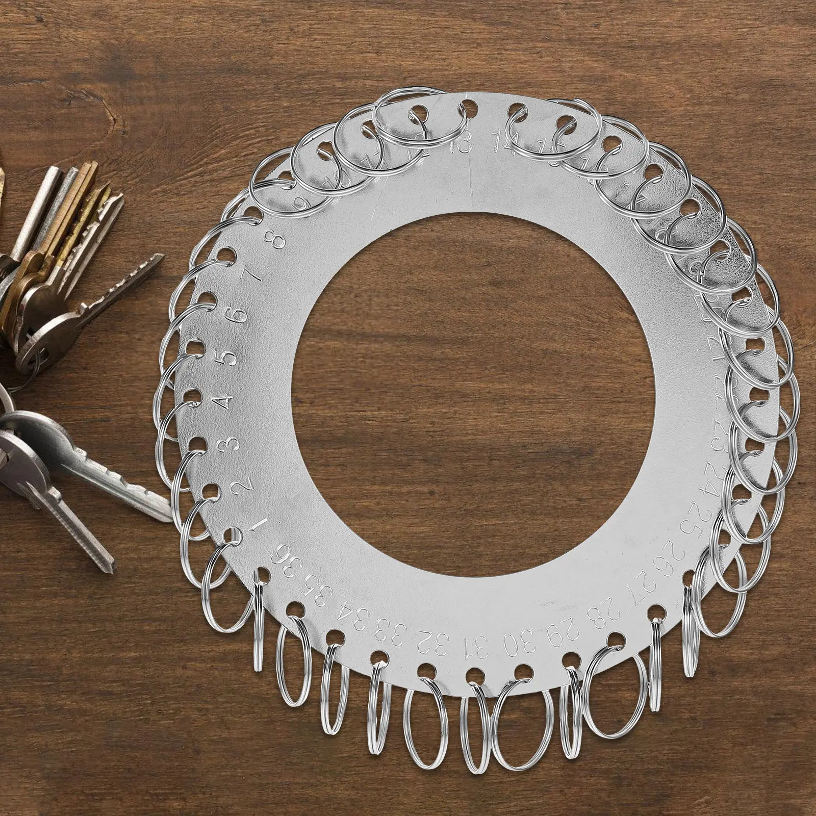 36링 다중 홀 키체인 스테인리스 스틸 휴대용 키 정리함, 사무실 호텔 열쇠 보관용 금속 키 관리함