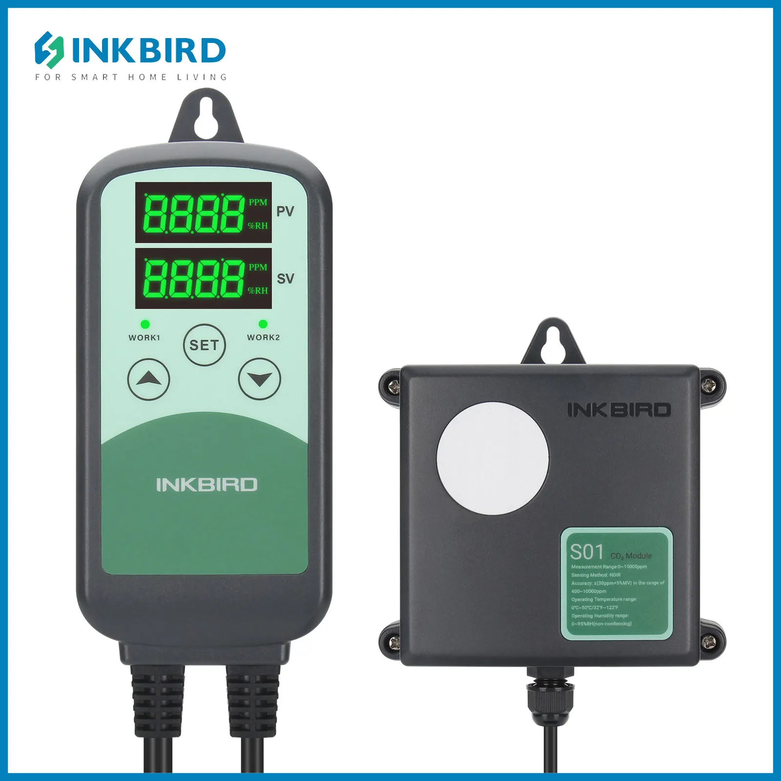 INKBIRD Digital Temperature Controller Programmable CO2 Controller for Ventilation System, Building Control and HVAC Equipment