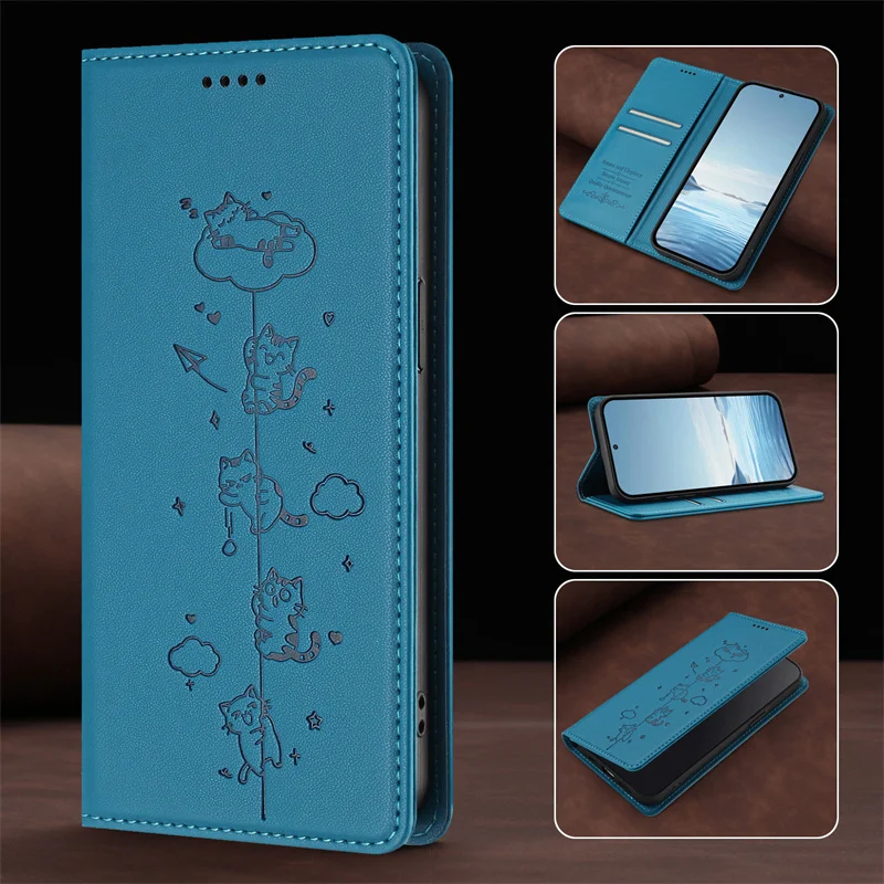 Premium Magnetic Leather Stand Wallet Case – Flip Protective Back Cover in Elegant Design