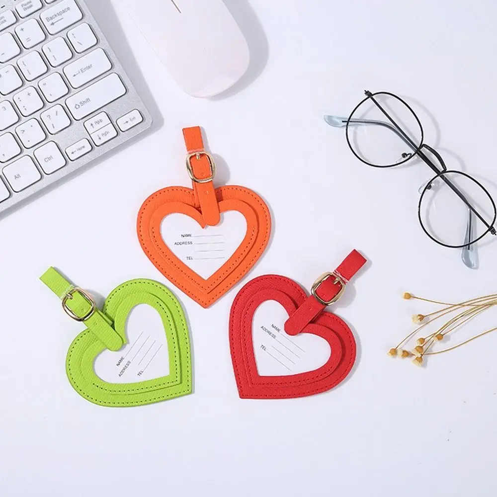 

Airplane Check-in PU Leather Handbag Label Heart Love Shape Luggage Tag Airplane Suitcase Tag Boarding Pass Travel Accessories