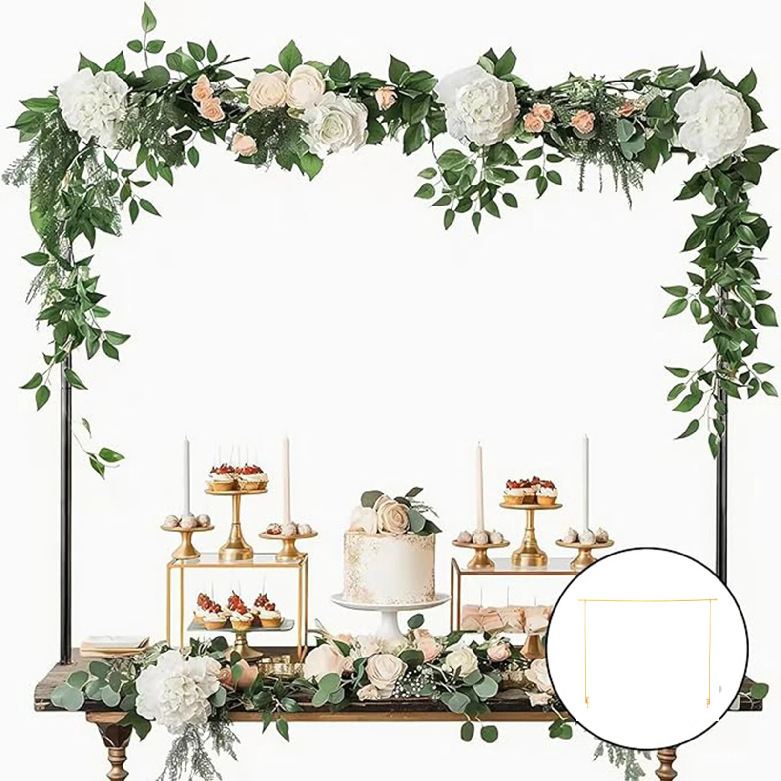 Über dem Tisch, Stangenständer, Ballonbogenständer, verstellbarer Tischbogen zum Aufhängen für Hochzeit, Geburtstag, Party, Weihnachten, Jahrestag, Dekoration