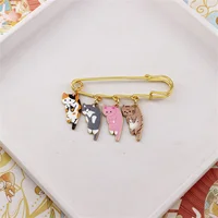 Kids Creative Cat Enamel Pins Cute Cat Breast Pins Black and White Orange Grey Pink Cat Breast Pins Lapel Badge Animal Jewelry 3