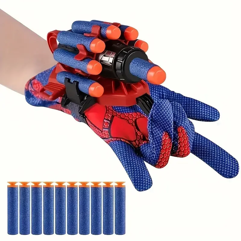 

Soft Bullets Launcher Spray Wrist With Gloves Launching Soft Bomb Toy Gun Outdoor Games Toys,Spider Silk Shooter for Safe Play