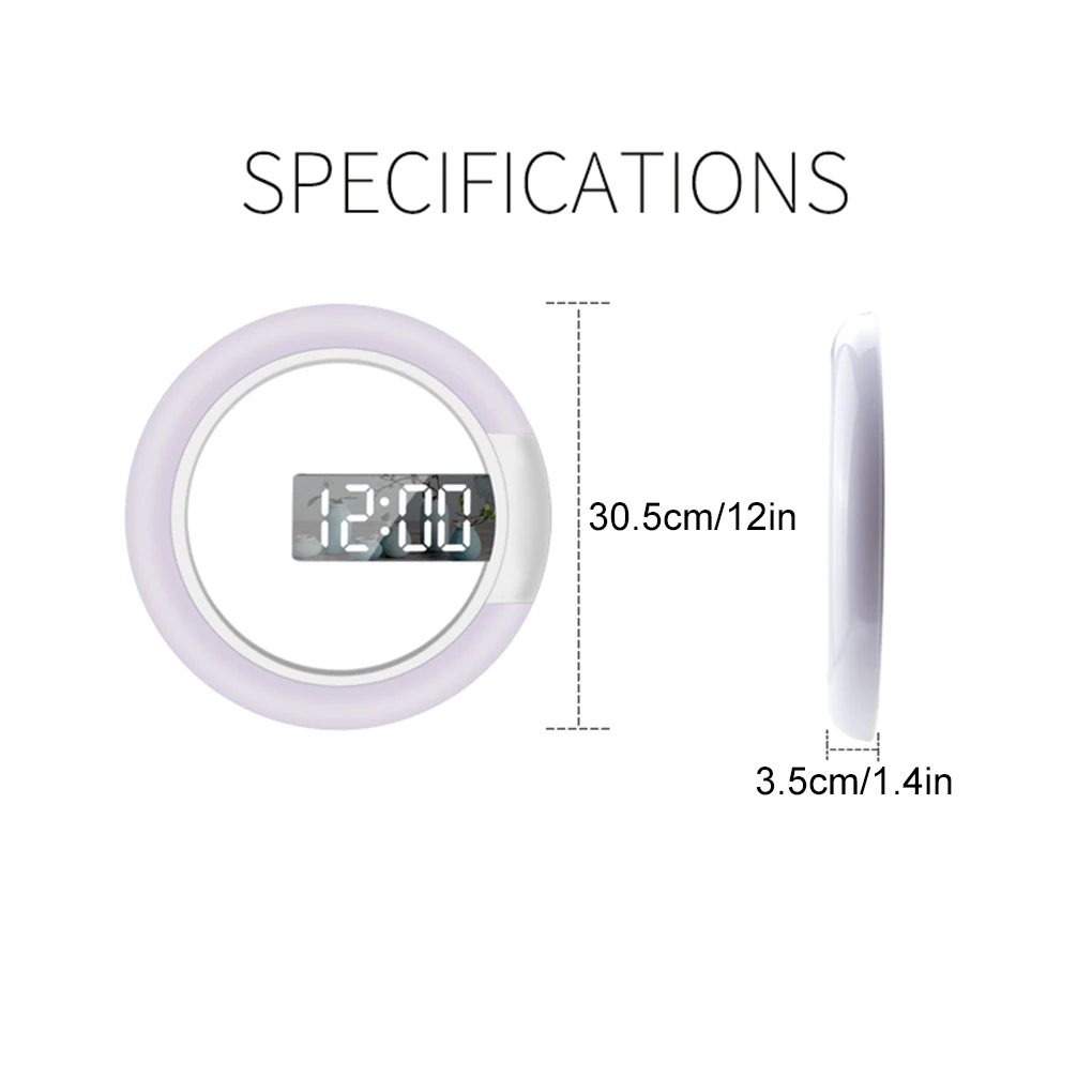 현대적인 속이 빈 벽시계, 3단계 밝기, 7가지 원형 조명 색상 가능