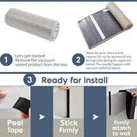 Upholstered Twin Headboard with Easy Assembly, Channel Stitch Design, Wall Mounted and Soundproof Panels in Beige 4