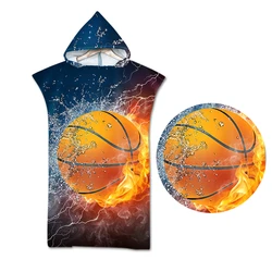 Children's Hooded Bath Towel Swimming Pool Quick Dry Microfiber Fabric Bath Towel Beach Towel Replacement Bathrobe Cape