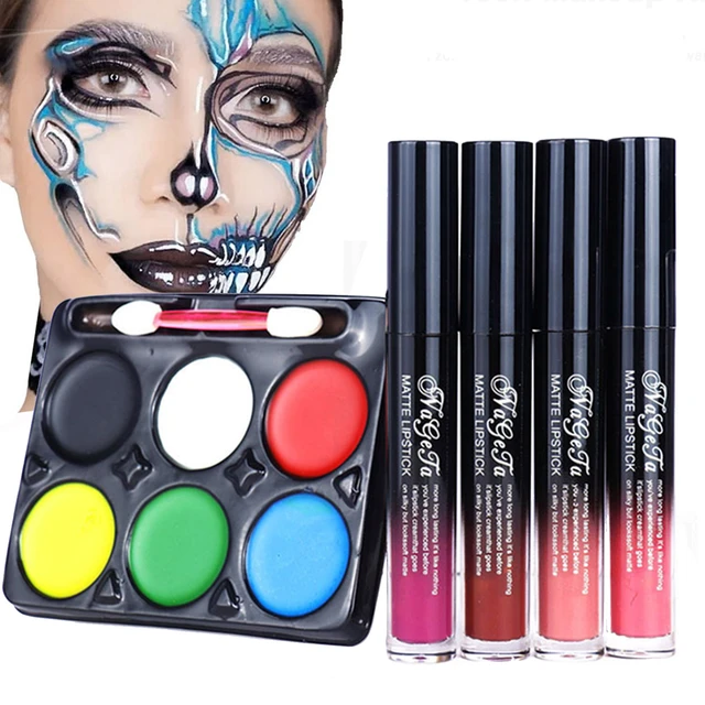 Halloween Makeup Kit Face Paint Palette Lip Gloss Halloween Makeup