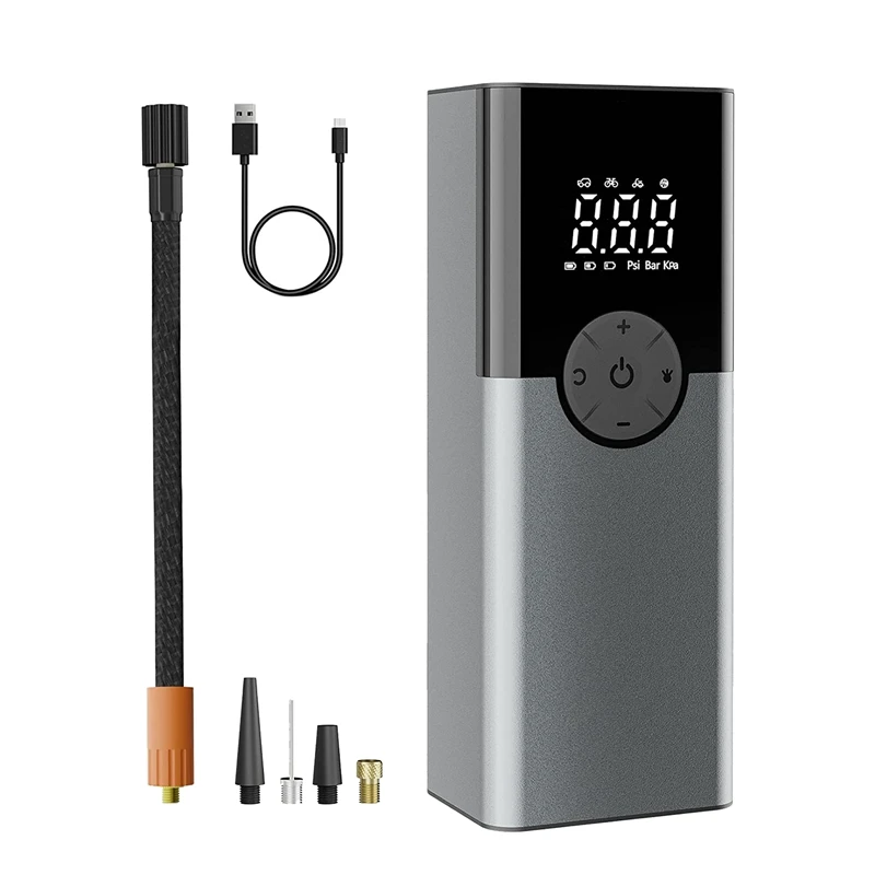 

150PSI Electric Bicycle Pump, Battery Compressor With Digital Display And Emergency Light, For Cars, Motorcycles