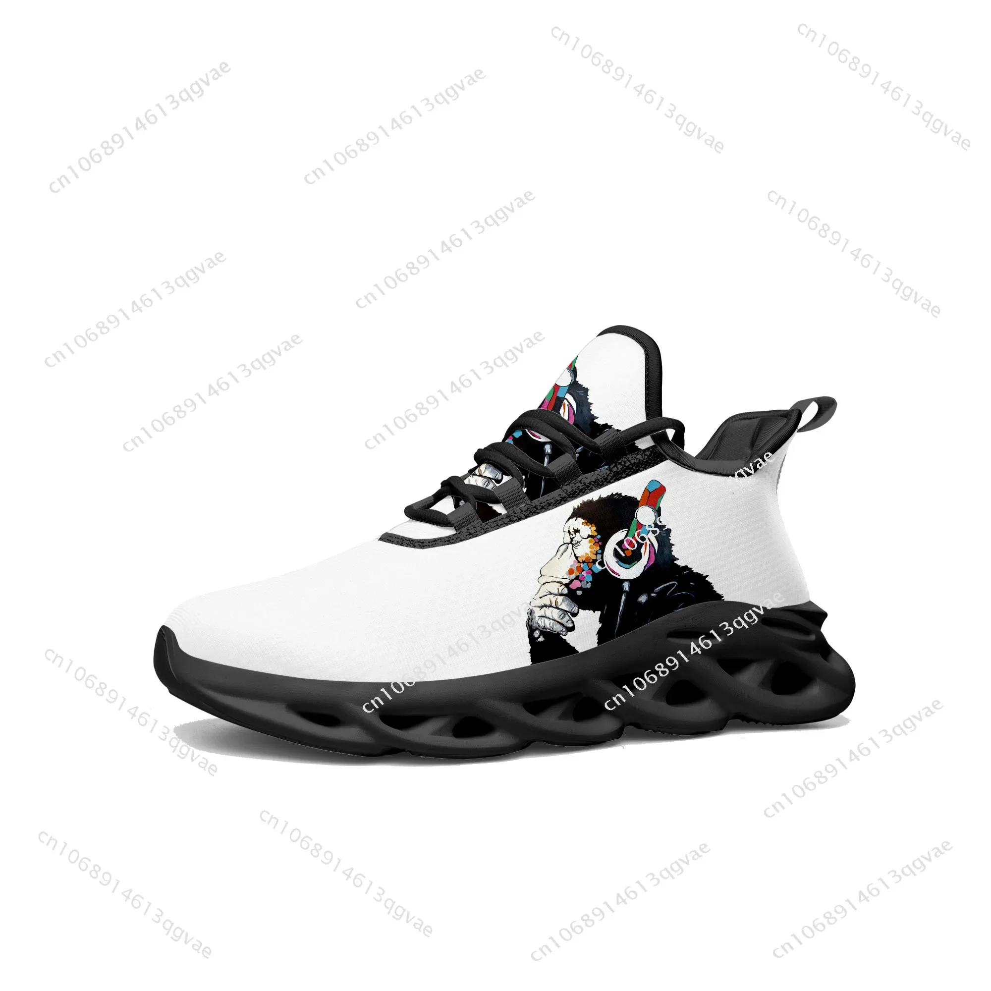 Banksy Thinking Chimp Flats Sneakers Mens Womens Sports Running High Quality Sneaker Lace Up Mesh Footwear Tailor-made Shoe