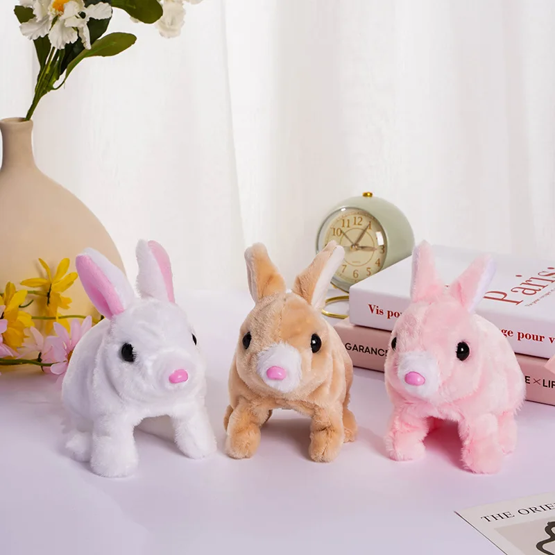 New Electric Plush Rabbit Pig Toy That Can Walk Bark And Move Its Ears Electric White Rabbit Pig Toy For Children'S Home Play 3