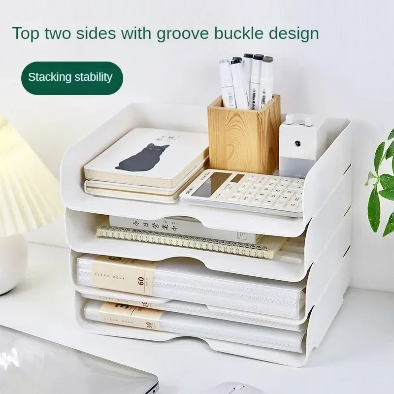 Simple Style Multi-use Sturdy Storage Box Desktop File Organizer Stackable Storage Tray A4 Papers Rack Stationery Box Book Shelf storage box,storage racks