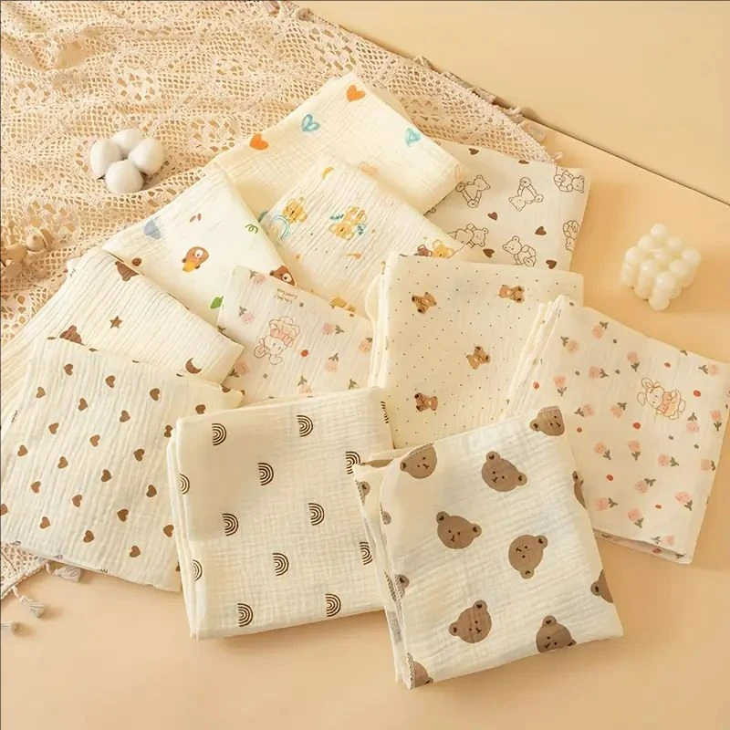 2PCS Baby Receive Blanket for Newborn Cotton Muslin Swaddle Blanket Bedding Infant Bath Towel Baby Items Mother Kids 3