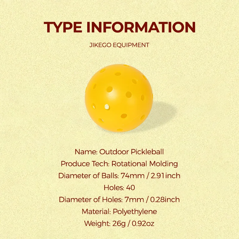 Pickleball Balls 74mm 40 Holes 8 12 16 Packs PE 26g Accessories Training pickleball balls