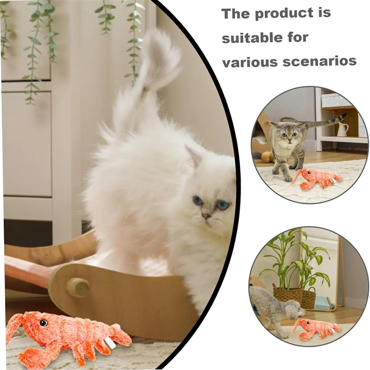 Floppy Lobster Dog Toys Plush Jumping Lobster Interactive Toy Motion Activated Moving Pet Toy Plush Pet Chew Toy
