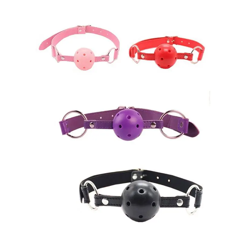 Faux Leather Mouth Gag Adjustable Plastic Ball Adult Flirting Fetish Roleplay Game Props Couples BDSM Bondage Sex Toys sex party toys erotic sex toy sex toys sex bondage toys