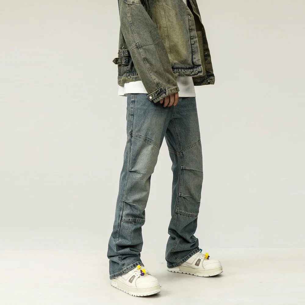 Men's Y2K Vintage 95% Cotton Techwear Wide Leg Jogger Denim Pants Trousers Baggy Jeans For Men Streetwear Korean Style luxury