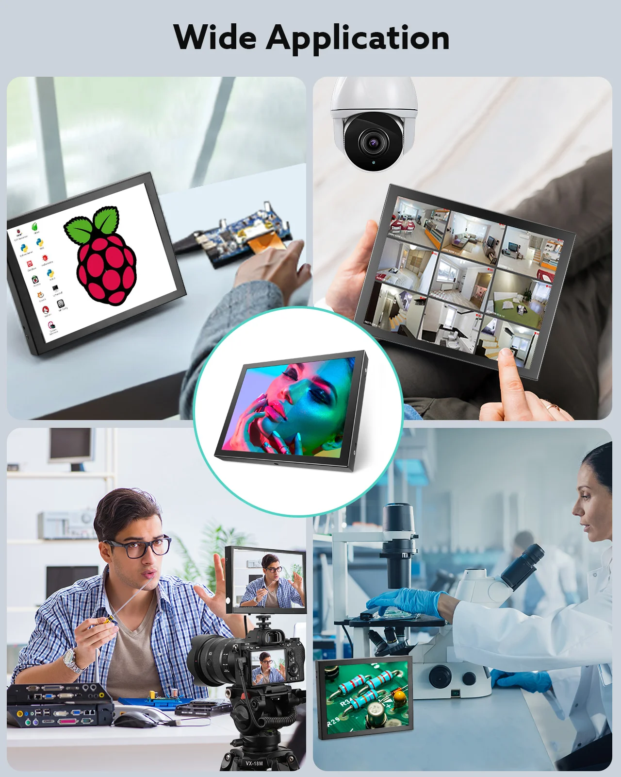 Eyoyo Polegadas Polegadas Polegadas Mini Portátil Led Tela Painel de Exibição com Vga av Hdmi Entrada de Vídeo para Cctv Monitor de Segurança Dvd Raspberry pi Monitor Portátil Hdmi Screen Extender - Imagem 2