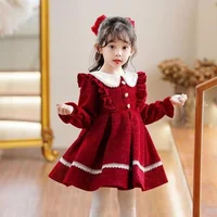 Robe d'hiver pour enfants de 1 à 8 ans, tenue formelle de princesse à manches longues, pour anniversaire, bébé fille de 2 3 4 5 6 7 8 ans, nouvelle collection 2026 5