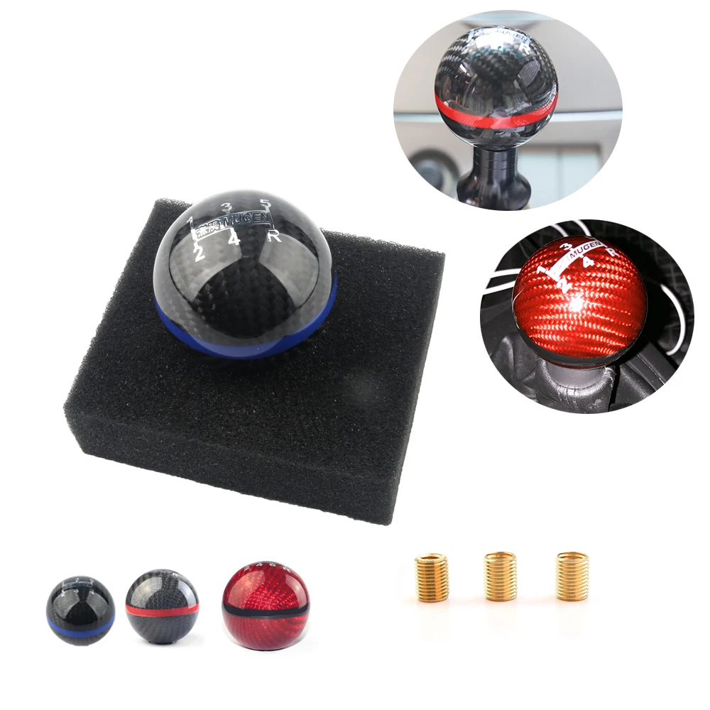 

JDM style niversal Genuine Carbon Fiber Mugen 5 / 6 Speed Manual / Automatic Spherical Gear Shift Knob