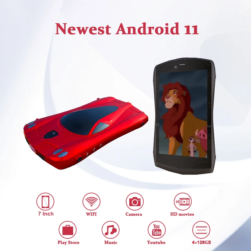 ATOUCH 어린이 및 성인 게임 태블릿 PC, IPS HD 스크린, 안드로이드 11, 4GB 128GB 와이파이, 무료 블루투스 이어폰 포함, 7 인치