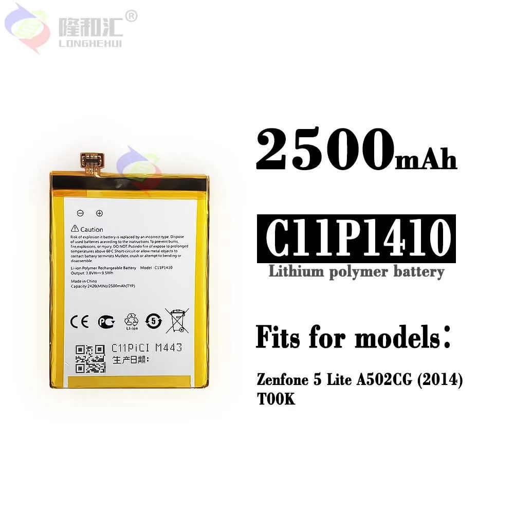 

Original ASUS C11P1410 High Capacity Battery For Asus Zenfone 5 Lite A502CG T00K 2500mAh Genuine Battery