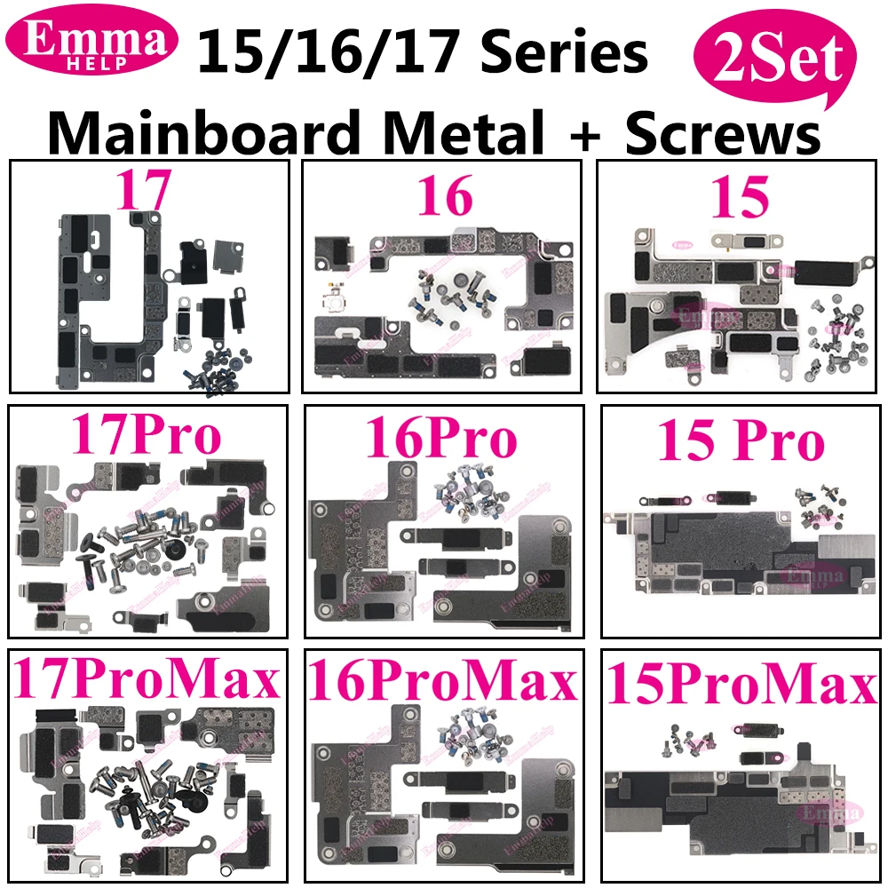 Enhanced Mainboard Metal Bracket & Screw Set with Clip and Battery Cover Plate