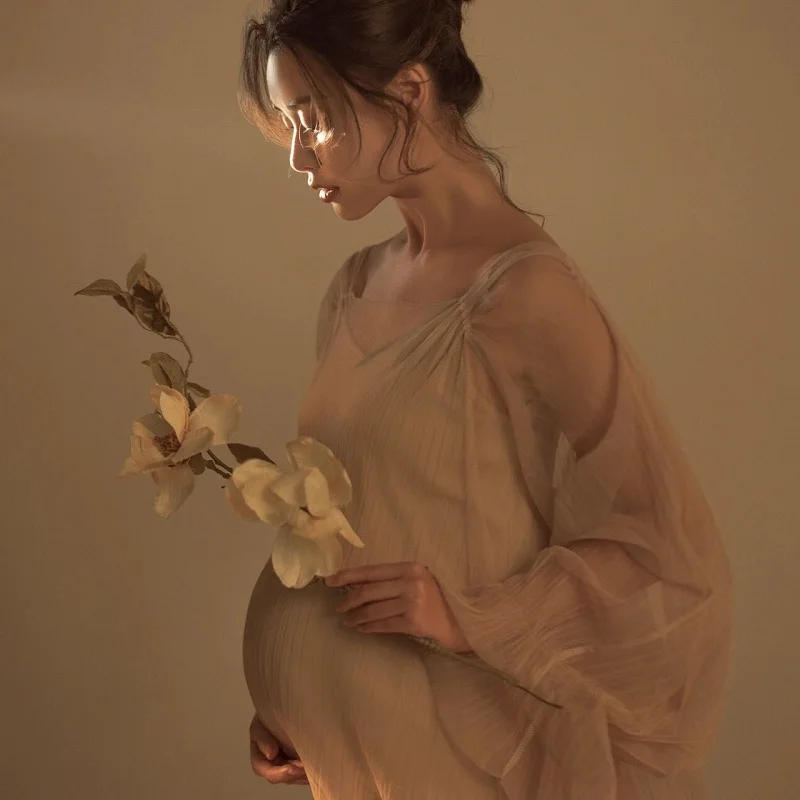 Elegant Sexy Maternity Gown Tulle Pregnancy Dress Baby Shower For Photo Shoot Long Wedding Dresses