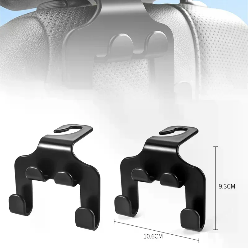 Car Seat Headrest Hook Hanger Black Storage Organizer Universal For Handbag Purse Coat Fit Universal Vehicle Car Holder