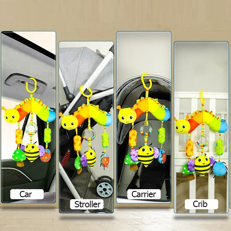 Baby Toys for 0 3 6 12 Months Rainbow Activity Plush Animal Stroller Hanging Toy for Baby Car Seat Crib Travel Sensory Baby Toys 6