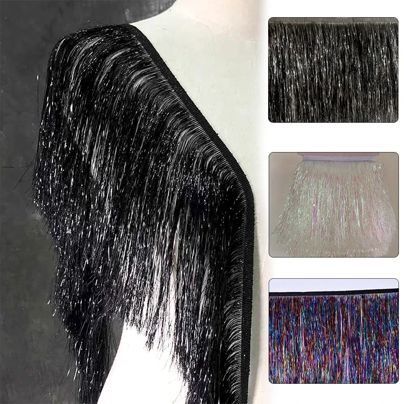 1Yard Colorful Long Tassel Fringe Trim Lace Ribbon Tassels For Curtains Dresses Fringes Sewing Trimmings Accessories Crafts