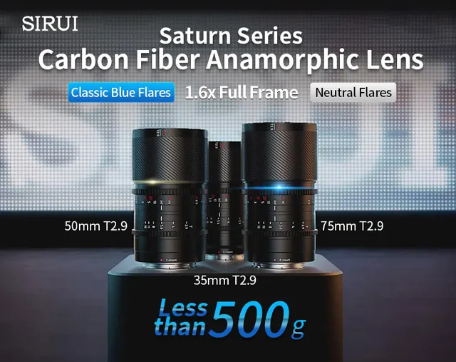 SIRUI Saturn 35/50/75mm Full-frame Carbon Fiber Anamorphic Lens