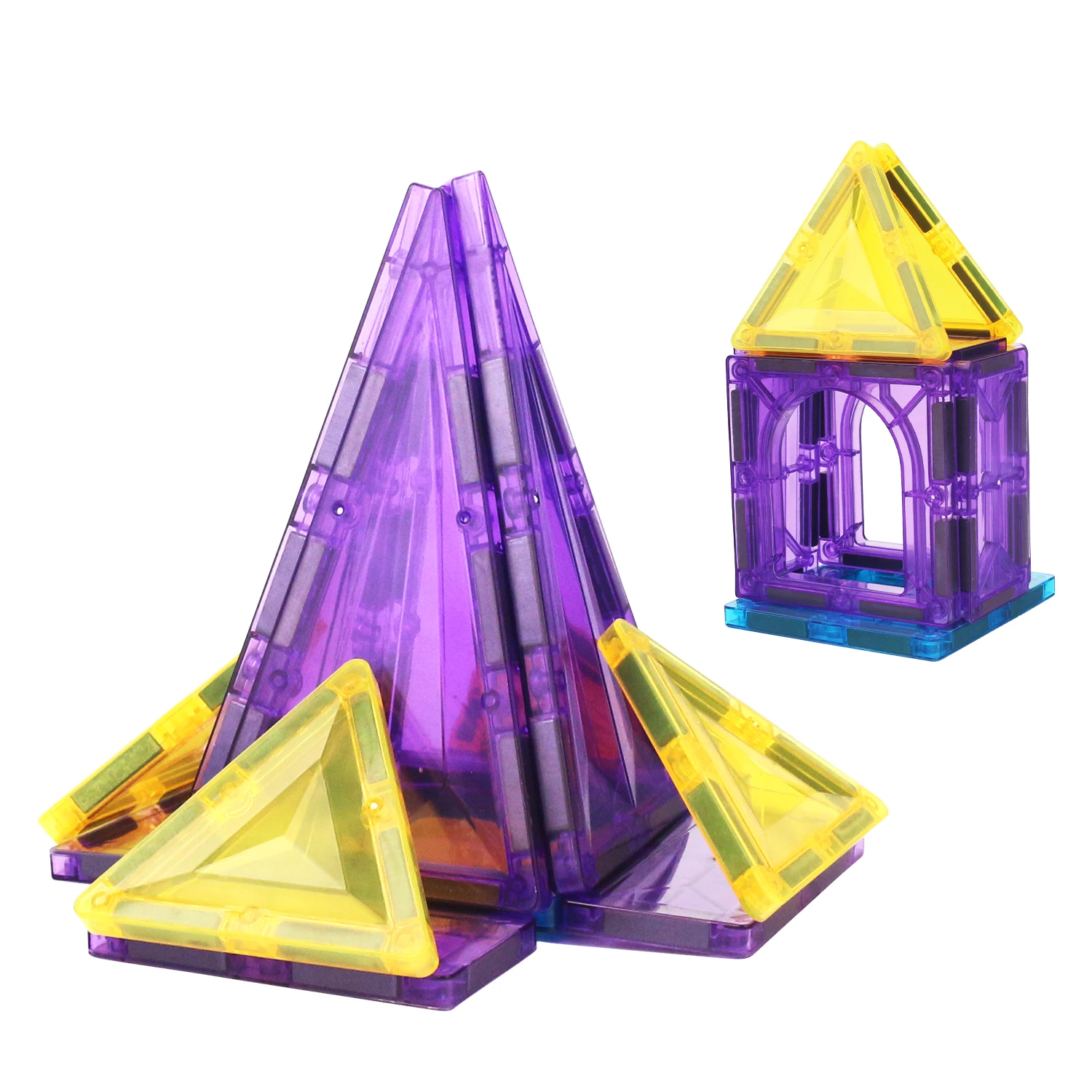 22pcs Large Color Window Magnetic Block Building Toys for Parent Child Interactive DIY Castle Assembly, magnetic building blocks,magnetic assembly toy