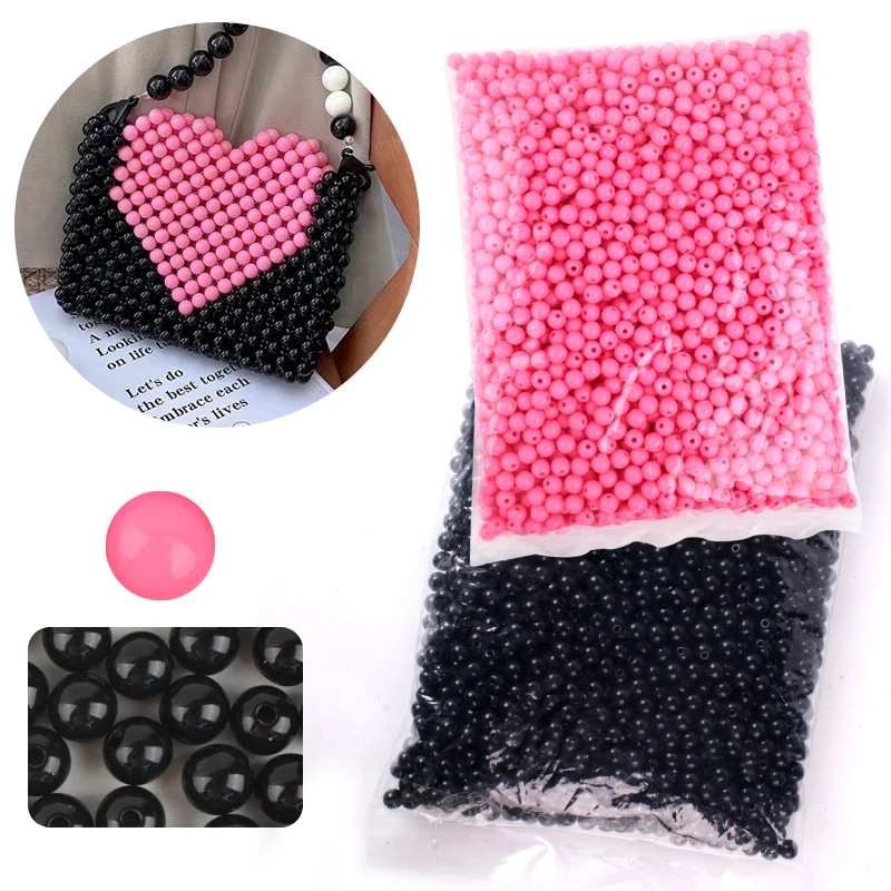 Candy Color Acrylic Round Beads 6mm 8mm 10mm Loose Balls Spacer beads for needlework & Jewelry Making