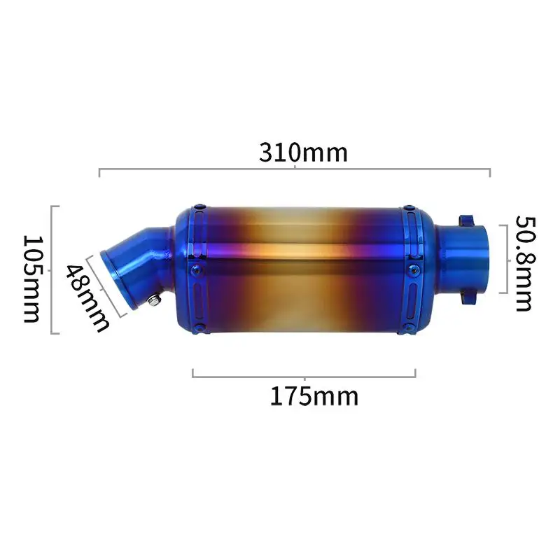 51MM Universal Motorcycle Exhaust Pipe Escape Muffler With Removable DB Killer Silencer For Dirt Street Bike Stainless Steel - Image 3