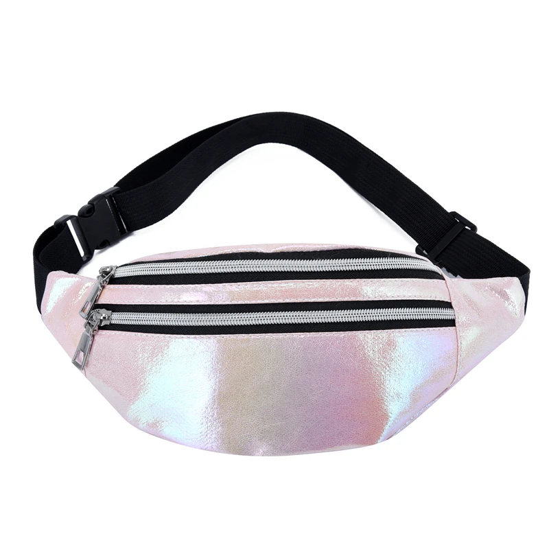 Laser waistpack for running, messenger bag for women, reflective outdoor beach bag, stylish cash bag for men