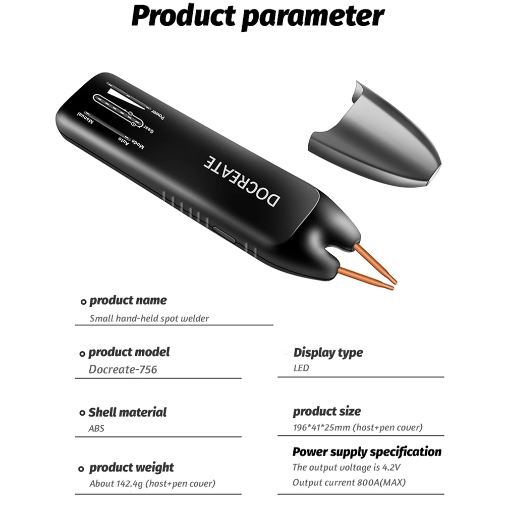 Handheld Spot Welding Machine 11 Gear Adjustable Portable Mini Battery Welder Battery Spot Welding Machine for DIY 18650 Battery