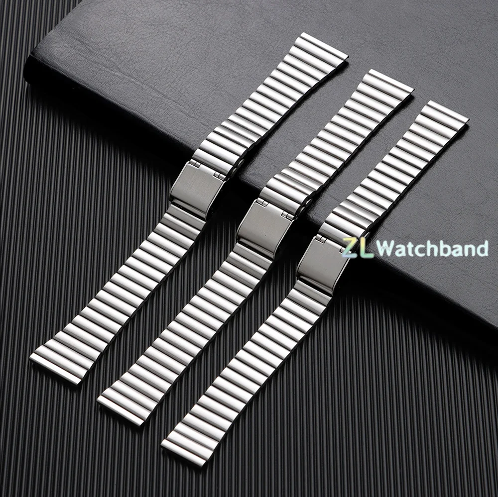 Sleek Stainless Steel Universal Watch Bracelet - Adjustable Widths 10mm to 20mm