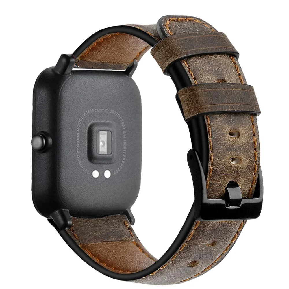20mm 22mm Watch Band Strap for Amazfit GTS/4/2/2e/GTS2 Mini/GTR/4/GTR2/2e/stratos 2/3 Sport Genuine Leather Bracelet Watchstrap