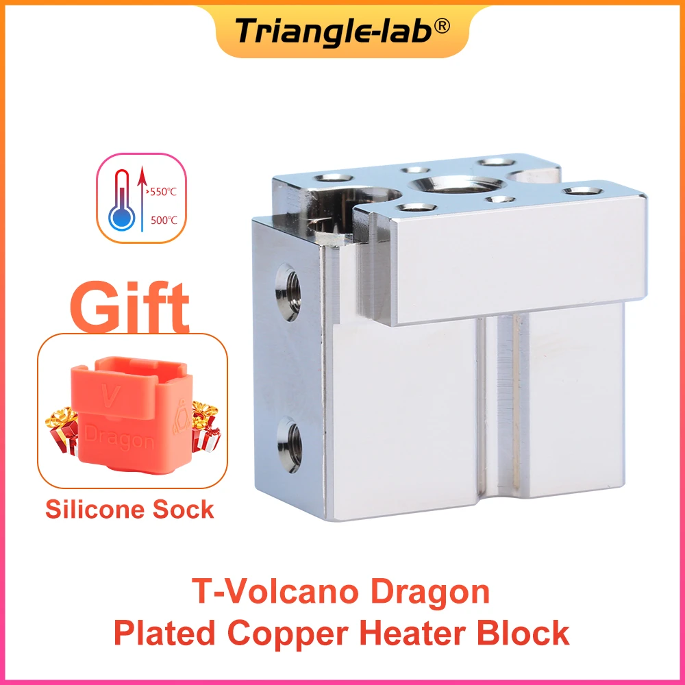 Trianglelab T-Volcano Dragon Plated Copper HeaterBlock Compatible With ...