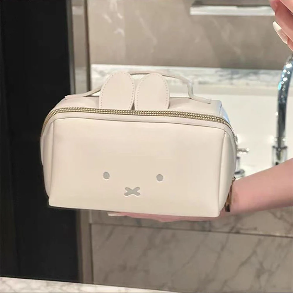 Kawaii Miffy süße Handtasche Cartoon Kaninchen tragbare multifunktionale hohe Kapazität Kosmetik Aufbewahrungstasche Mädchen Geschenk – Detail 2