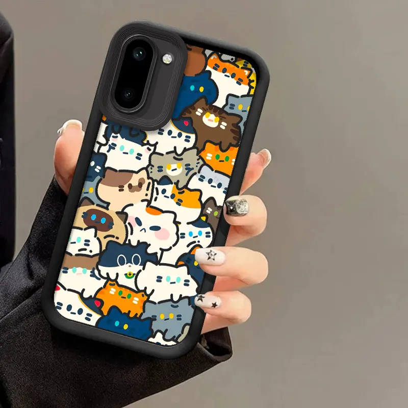 Flexible Silicone Shockproof Cat Print Protective Phone Case