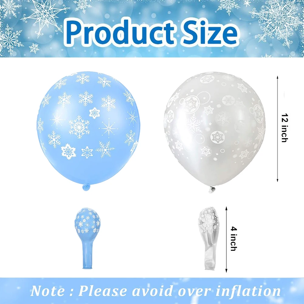 Schneeflocken-Hängedekorationen, alles Gute zum Geburtstag, Banner, Schneeflocken-Luftballons, Weihnachten, Winter, Karneval, Eis, Schnee, Thema, Partyzubehör – Detail 17