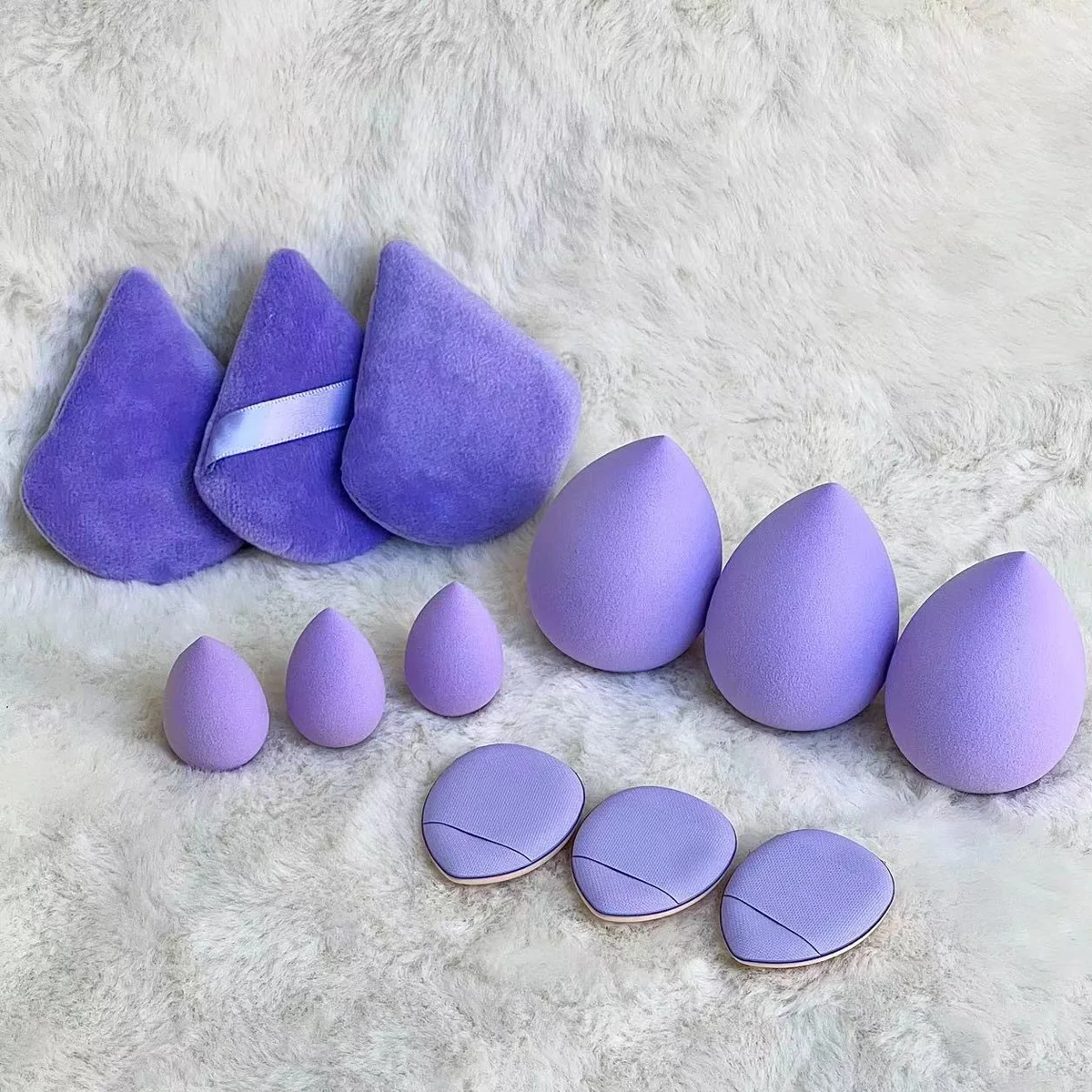 12PCS Women Makeup Tool Set Makeup Sponge Powder Puff Beauty Sponge Foundation Sponge Wet and Dry Use Essential Makeup Set