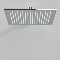16 inch/40cm Black Rainfall Shower Head LED Light 16" Large Rainfall Faucet Head Square Brass Showerhead 3 Color Changing Head 2