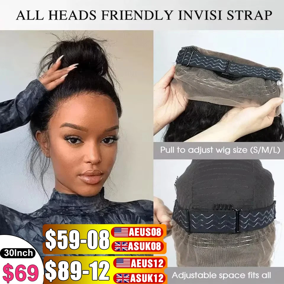 lace front wig human hair wigs human hair wig front lace wig 250 Density Invisible Strap 360 Full Hd Lace Front Human Hair Wig Straight Frontal Wigs Pre Plucked Glueless Wig Ready To Wear