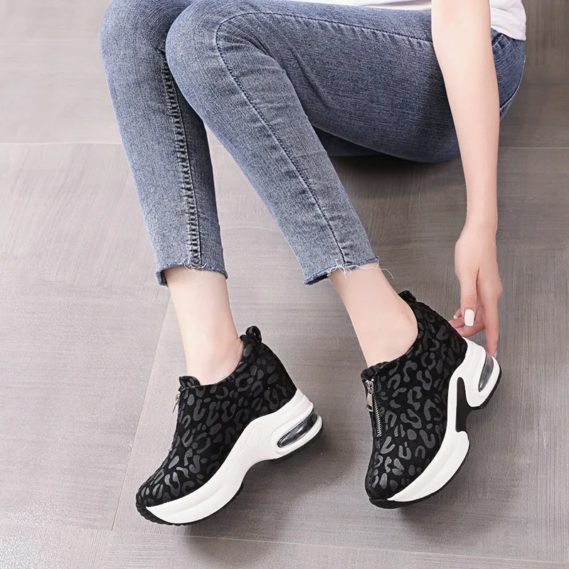 Shoes Fall and Spring new inner increase student casual sports shoes leopard print slip-on loafers sneakers  P793 4