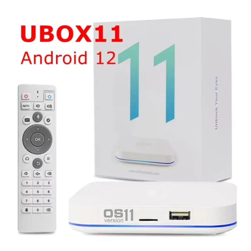 2026 Nuevo UBOX 12 Android 12 H618 Quad A53 AI smart tv box 4G + 64G Caliente en Asia Reino Unido CA Japón EE. UU. Francia Corea SG AU