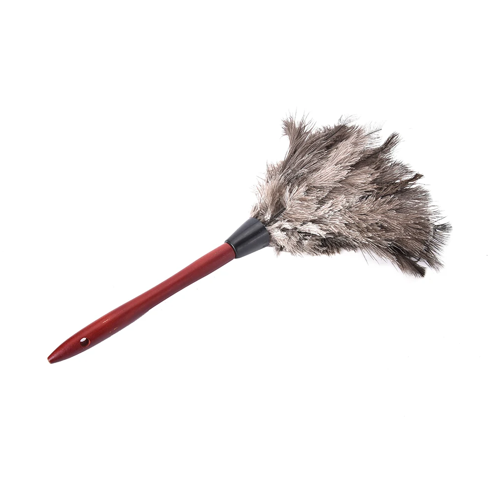 Feather Duster Disposable Feather Duster 55cm Ostrich Natural Feather Duster Brush Wood Handle Anti-static Cleaning Tool Household Furniturer Car Dust Cleaner